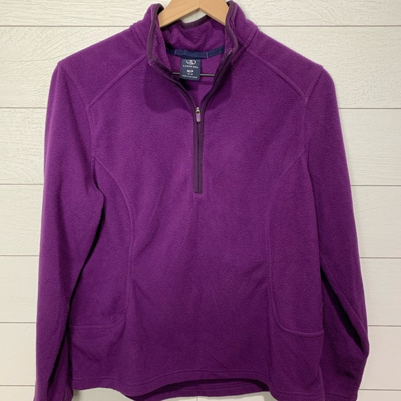 Lands End Purple Fleece Top Size MP - Picture 8 of 9